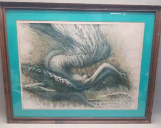 Lot # : 291 - Large Saint Genies signed/numbered lithograph