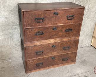 044 Lot 85 Pair of vintage Japanese Tansu chests