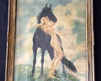 Lot # : 342h - Framed vintage print