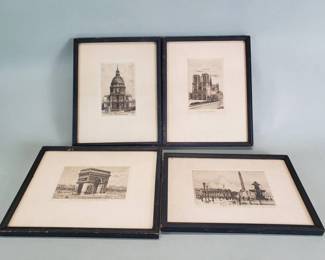 Lot # : 269 - 4 vintage engravings of Paris landmarks