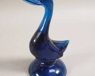 Lot # : 23 - Viking glass Bluenique duck figurine