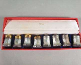 029 Lot 582 Cartier sterling silver salt and pepper shakers