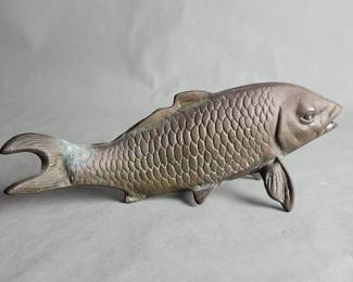 Lot # : 217 - Vintage brass koi figure