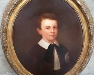 077 Lot 149 19thcentury oil on canvas portrait of a schoolboy