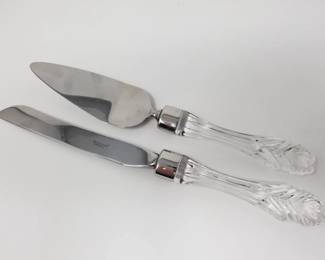 Lot # : 108 - Waterford Lismore wedding cake knife and server