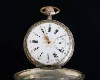 179 Lot 56 Antique .800 silver case pocket watch
