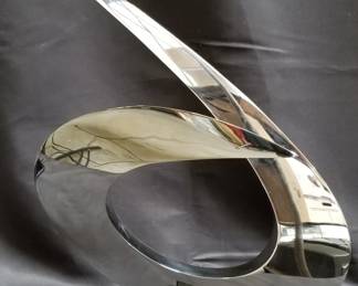 045 Lot 202 James T. Russell artists proof stainless steel sculpture on granite base