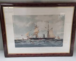 106 Lot 226 Handcolored engraving, This View of Her Majestys Steam Frigate Cyclops