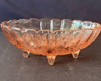 Lot # : 324h - Vintage footed depression glass bowl