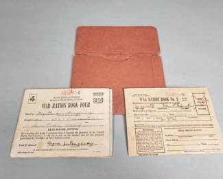 Lot # : 252 - Pair of WW2 war ration book no. 3 & 4