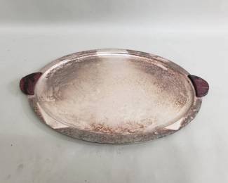 Lot # : 324 - Silver plate tray with Bakelite handles