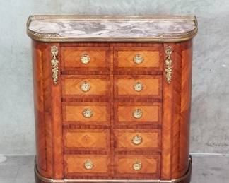 118 Lot 719 French Louis XVstyle chest of drawers with marble top