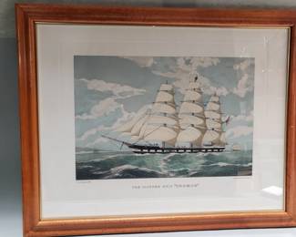 108 Lot 238 Handembellished engraving, The Clipper Ship Cosmos