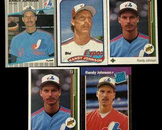 Lot # : 358h - Lot of 5 1989 Randy Johnson rookie cards