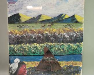 139 Lot 22 Oil painting on canvas signed Vegas lower right