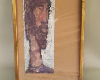 154 Lot 250 Robert Ubhaus signed watercolor, Prophet