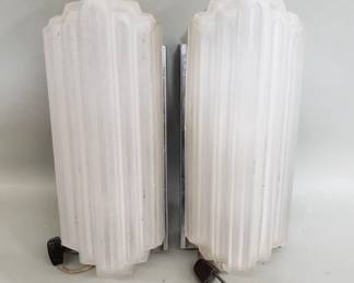 073 Lot 60 Pair of Art Deco skyscraper sconces