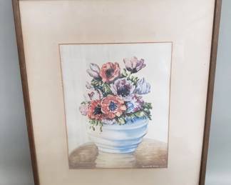 166 Lot 573 Signed Donald Mi Milne still life watercolor