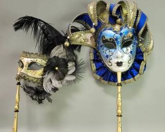 Lot # : 305 - Pair of Italian masquerade masks