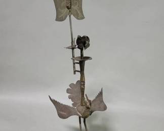 Lot # : 73 - Vintage Chinese brass figural candlestick