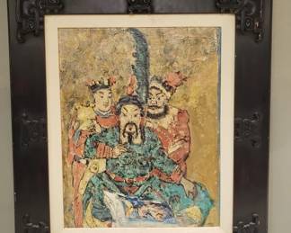 153 Lot 236 Vintage signed Guan Yu oil on canvas