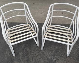 Lot # : 144 - Pair of aluminum patio chairs