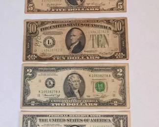 Lot # : 313h - 1934-1976 US currency, $10 1934-A, $5 1950