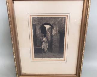 157 Lot 266 Signed Mariano Fortung The Door of Serglio etching