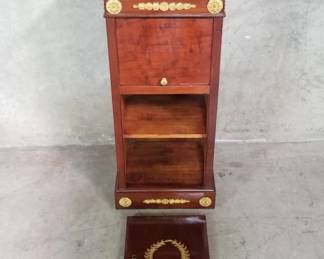 119 Lot 724 French empire style bedside table with marble top