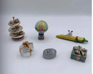 Lot #241 Limited Edition Limoges France Trinket Box Collection | Hot Air Balloon, Gift Boxes & Hand-Painted Porcelain