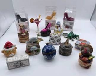Lot #240 Limoges France Trinket Box Collection | Hand-Painted Porcelain Keepsakes, Shoes, Animals & Holiday Miniatures