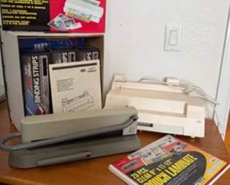 Lot #43 Vintage Office Equipment Lot – Laminator, Binding Machine, Stapler & Office Supplies Bundle