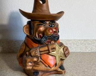 Lot #157 Vintage Western Cowboy Cookie Jar | Hand-Painted Sheriff Character Kitchen Collectible