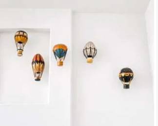 Lot #111 Decorative Hot Air Balloon Model Collection | Aviation Decor Wall Art | Vintage Style Balloon Display