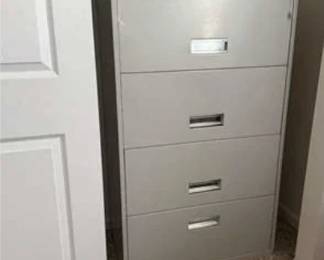 Lot #44 4-Drawer Vertical Metal Filing Cabinet – Commercial Office Storage Cabinet with Hanging File Drawers