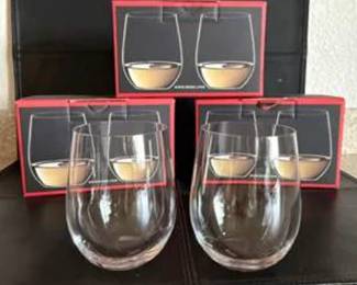 Lot #170 Set of 6 Riedel Stemless Wine Glasses | Premium Austrian Crystal Entertaining Collection