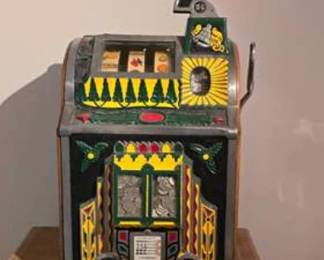 Lot #270 Working Vintage-Style Slot Machine Bank | Mechanical Coin Bank with Jackpot Action & Cash Included