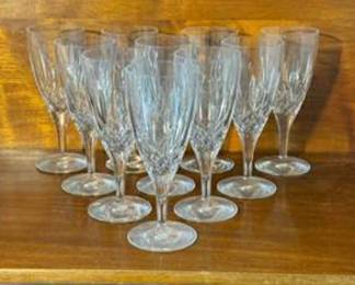 Lot #136 Set of 10 Waterford Lismore Crystal Goblets | Irish Cut Crystal Stemware Collection