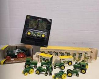 Lot #367 John Deere Collectible Farm Toy & Die-Cast Vehicle Collection | Tractors, Wagons, Pickup Truck & Farm Equipment
