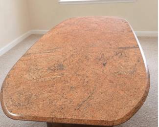 Lot #8 Massive 102” Granite Dining Table | Contemporary Stone Conference Table | Luxury Natural Stone Statement Piece