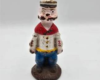 Lot #227 Antique Cast Iron Soldier Figure | Hand-Painted Military Collectible