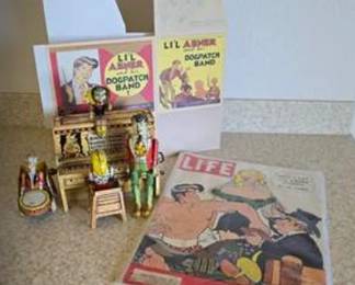 Lot #232 Lil Abner Dogpatch Band Collection | Schylling Tin Wind-Up Toys, Comic Memorabilia & LIFE Magazine