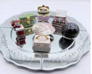 Lot #242 Hand-Painted Limoges France Trinket Box Collection | Piano, Treasure Chest, Globe & Vanity Keepsakes