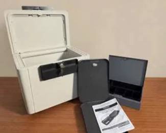 Lot #48 Fireproof Document Safe & Office Organizer Lot – Locking File Box, Desk Organizers & Storage Accessories