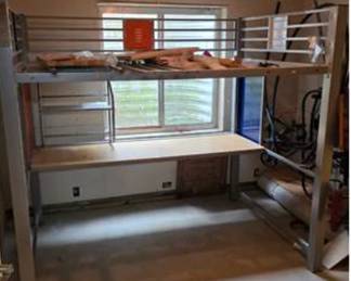 Lot #74 Never Used Loft Bed with Integrated Desk & Shelving | Modern Space-Saving Bedroom Furniture
