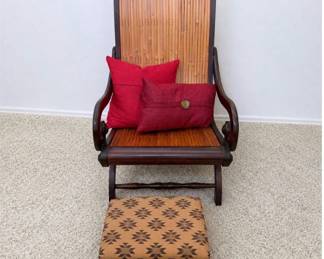 Lot #3 Vintage Asian Bamboo & Hardwood Lounge Chair | Modern Contemporary Accent Furniture