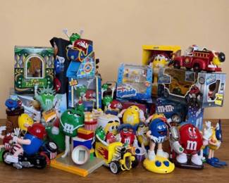 Lot #202 Massive M&M’s Character Collectibles Collection – Mars Candy Dispensers, Toys, Vehicles & Promotional Memorabilia