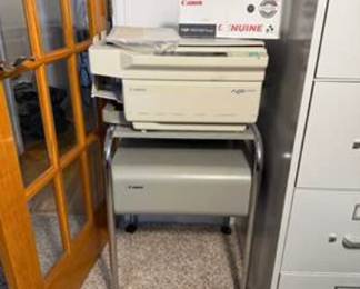 Lot #45 Canon ImageRunner Copier & Stand – Office Copy Machine with Rolling Storage Cabinet