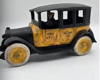 Lot #229 Vintage Cast Iron Automobile Toy with Driver | Early 20th Century Sedan Collectible