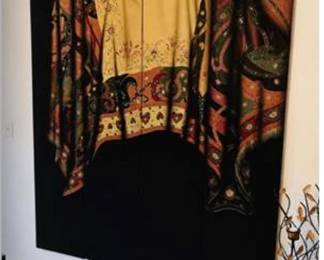 Lot #73 Oversized Four-Panel Paisley Wall Art | Contemporary Decorative Statement Artwork